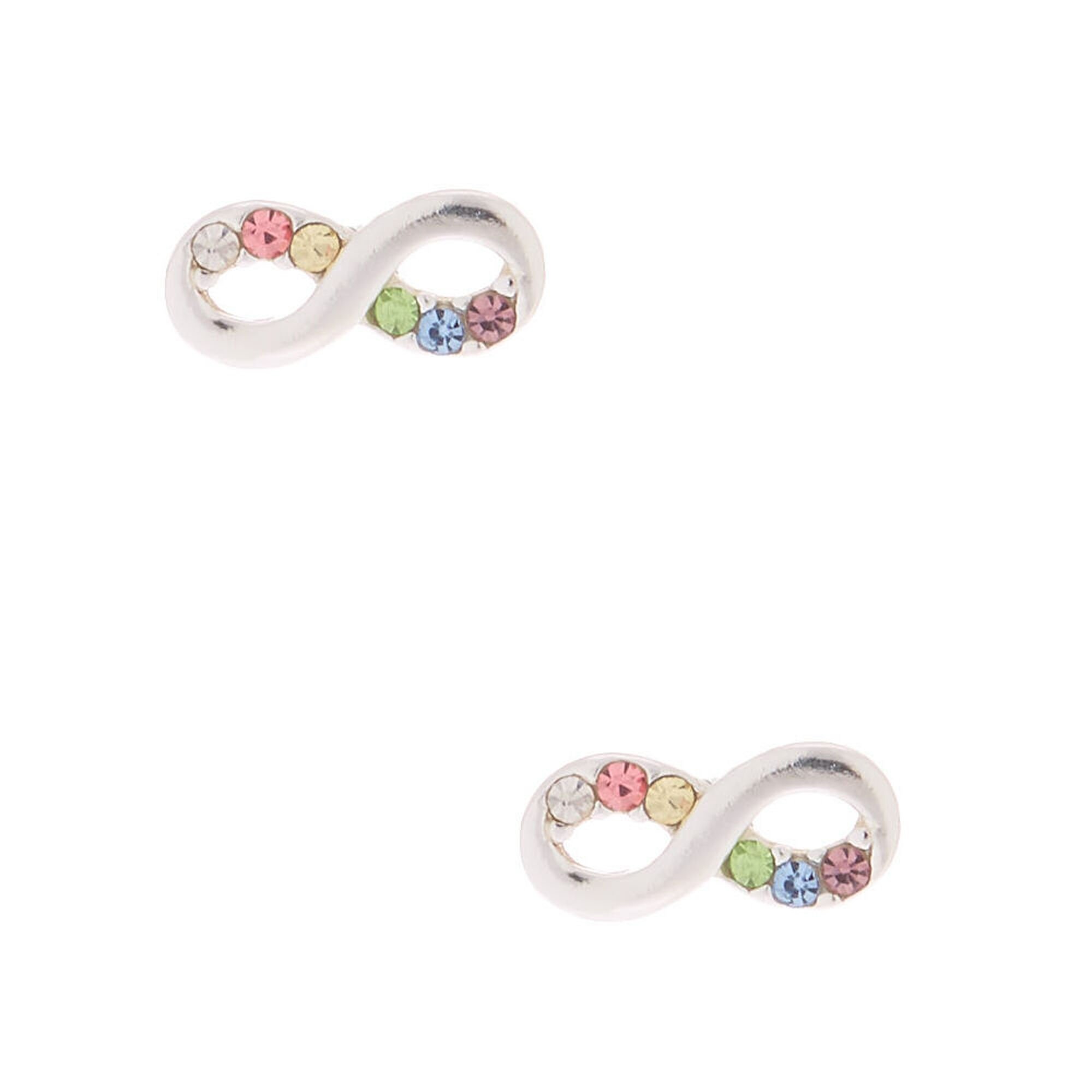 Details about  / Sterling Silver Rainbow Crystals Dangle on 1//2/" Endless Hoop Kids Earrings 3533